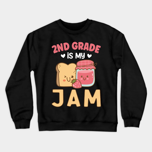 2nd grade is my Jam | Funny First Day of School Teacher Girls & Boys Crewneck Sweatshirt by TeePalma